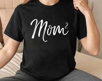 Koszulka „Mama w kwadraty”, prezent na Dzień Matki dla mamy dwójki dzieci, zabawna koszulka dla młodej mamy, koszulka dla przyszłej mamy, odzież dla matek