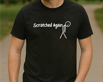 Shirt weer krabben, triest stokfiguur grafisch T-shirt, shirt grappige krasgrap, humoristische unisex top, uniek cadeau-idee