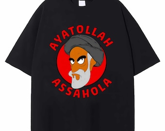 T-shirt van Ayatollah Assahola, grappig T-shirt met Simpsons-personage, shirt van Ayatollah Assahola Simpsons, grappige cartoon cadeau, T-shirt van Ayatollah Assahola