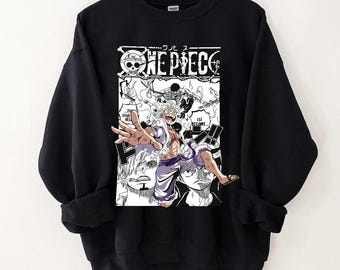 Bluza Vintage Monkey D. Luffy Gear 5, prezent dla fanów anime One Piece, koszulka One Piece, prezent One Piece, koszulka Monkey D. Luffy