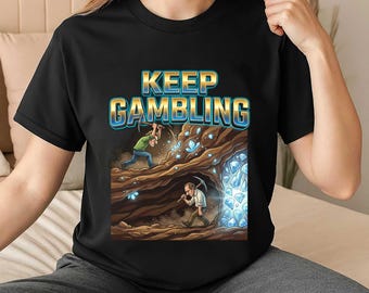 Vintage Keep Glücksspiel Shirt Bergmann Ausdauer Motivation T-Shirt Retro Give Up Lustiges Kasino Spieler Geschenk Tee