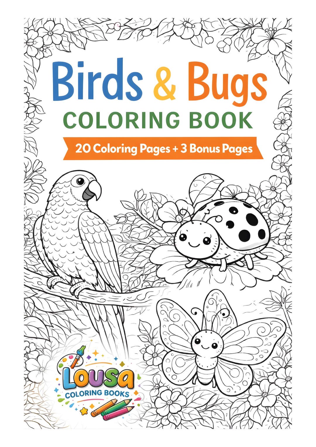 Birds & Bugs Coloring Book for Kids – Printable PDF – Nature Coloring ...