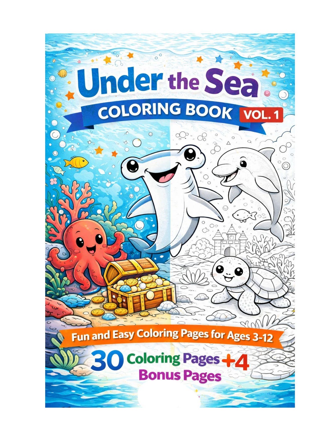 Under the Sea Coloring Book for Kids – Printable PDF – Ocean Animals ...