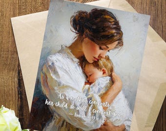 Jesaja 66:13 Trostkarte für Mütter - Beileidsbereitschaft Ermutigung (druckbare PDF)