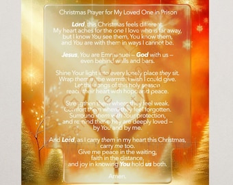 Pacchetto di preghiere per i propri cari incarcerati / Arte murale stampabile e biglietto di Natale / Download digitale