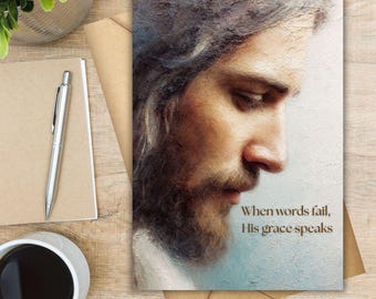 Christliche Beileid Karte | Jesus Trost | Beileid Nachricht |5x7 PDF Download