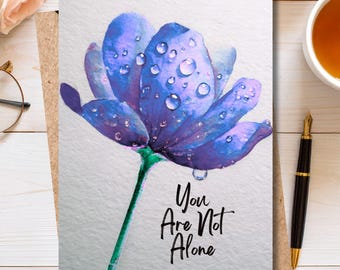 Tarjeta de condolencias imprimible, No estás solo/a, Tarjeta floral de condolencias, Pensando en ti, Regalo de apoyo en el duelo, Descarga instantánea