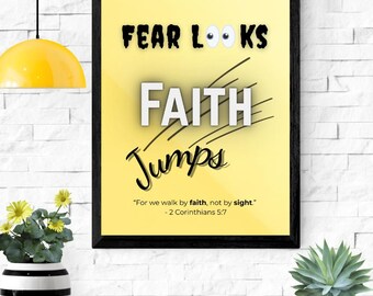 Faith Jumps Christian Wall Art – Decorazione con versetti della Bibbia (download digitale)