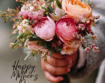 Biglietto di auguri per la Festa della Mamma stampabile – 5x7 Auguri per la mamma, Bouquet di bambini, Download digitale
