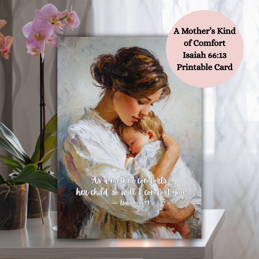 Mother and Child Sympathy Card Printable | Watercolor Christian Comfort ...
