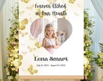 Erinnerungs-Willkommens-Schild mit Foto | Trauerkarte (Digitaler Download)