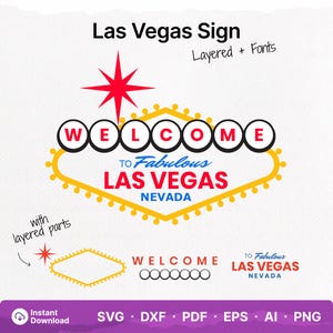 Las Vegas Sign SVG Bundle, Vector Clipart (Digital Download)