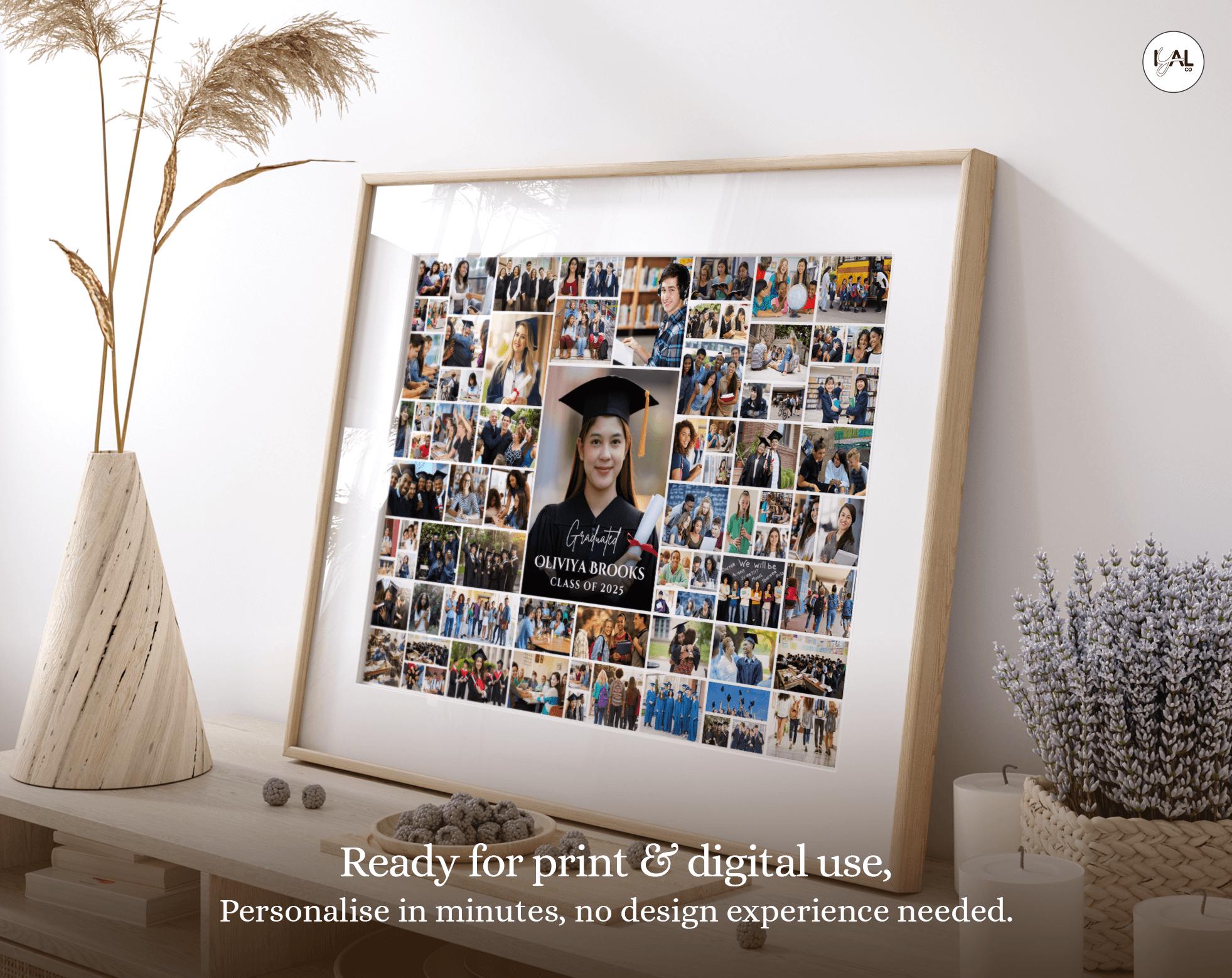 Graduation Photo Collage Examples Graduation Photo Collage Template, Senior Memory Board (digital ...