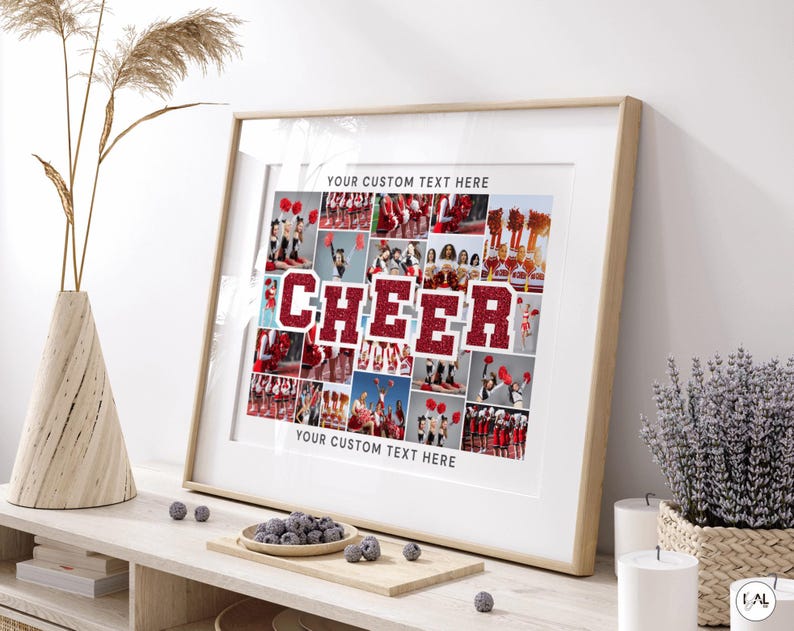 Red Glitter Cheer Competition Poster Template, Game Day Cheer Photo ...