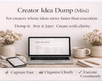 Notion Template | Creator Idea Dump, Content Planning (Digital Download)