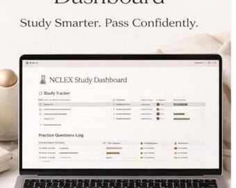 NCLEX Study Dashboard | Nursing Exam Prep Tracker (Notion Template)