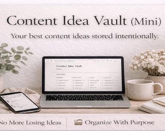 Content Idea Vault Notion Template | Organized Creator Planner (Digital Download)
