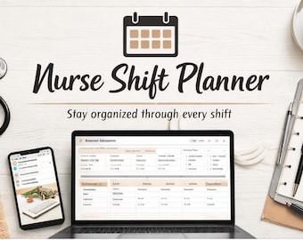 Nurse Shift Planner | Nursing Schedule, Patient Tracker (Digital Download)