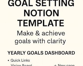 Goal Setting Notion Template | Action Plan Dashboard (Digital)