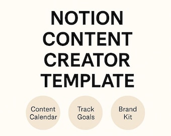 Content Creator Notion Template | Social Media Planner (Digital Download)