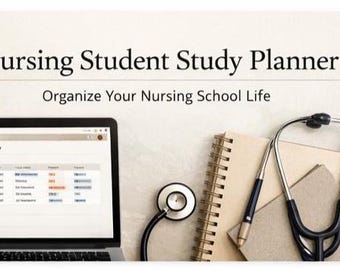 Nursing Student Study Planner | NCLEX Prep Organizer (Digital Download)