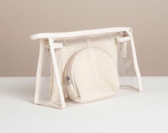 3PCS - Checkered Clear Travel Cosmetic Pouch Bag Set