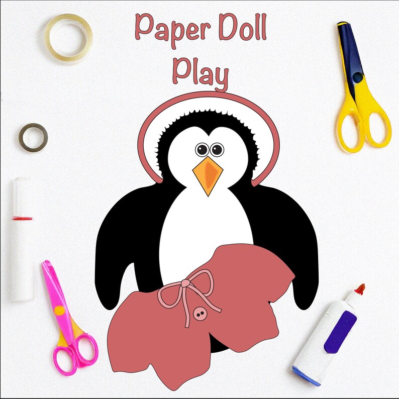 Penguin Dress up Craft Printable Coloring Mega Pack | Winter Party Game ...