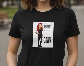 Roodharige cartoon vrouw illustratie Ariel Vibes T-shirt | T-shirt met grafische print