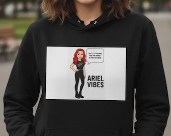 Hoodie met Ariel Vibes-personage | Cartoonillustratie rood haar