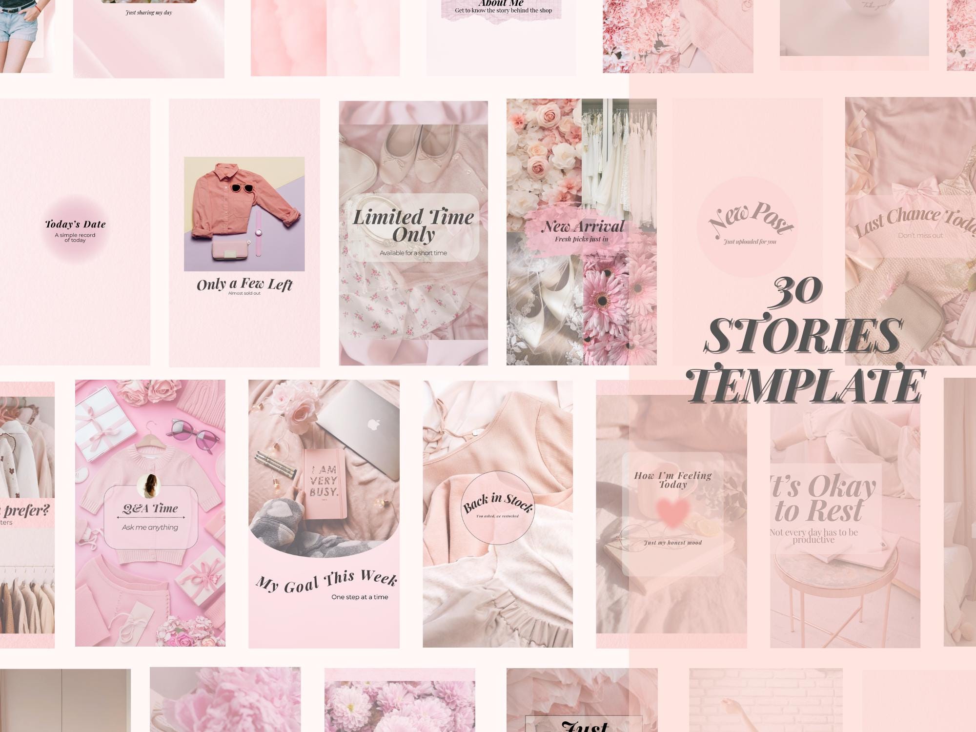Pink Instagram Templates for Canva | Social Media Content Pack - Etsy