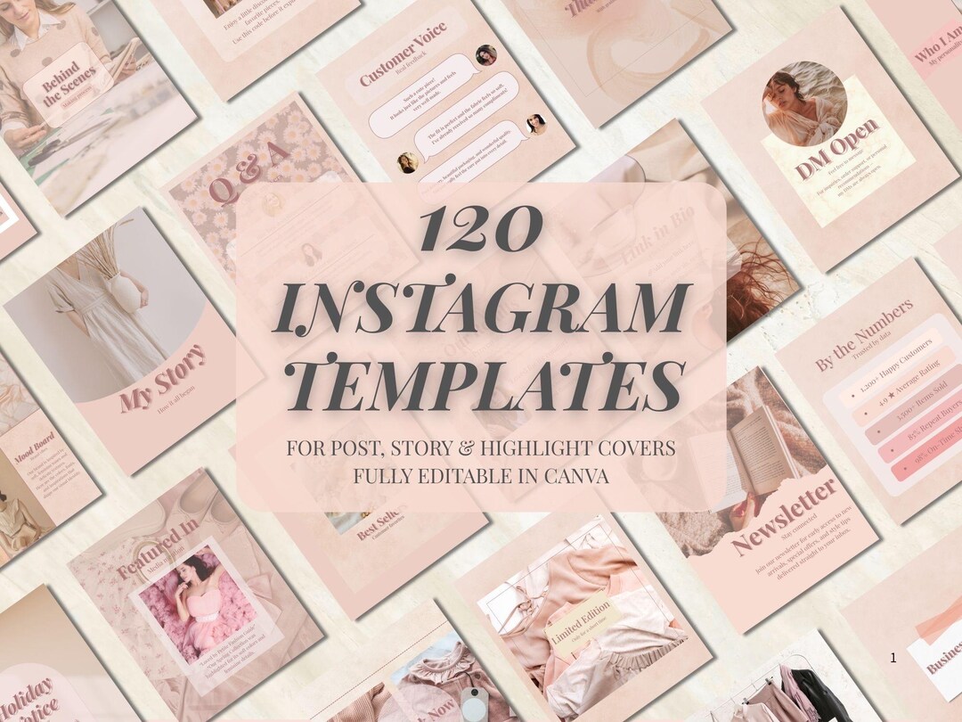 Soft Pink Instagram Templates for Canva | Social Media Content Pack - Etsy