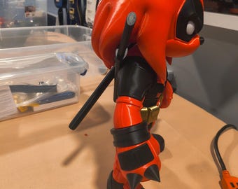 Deadpool Knuckles Mashup Figure, 15" Tall 3D Printed Collectible