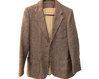 Vintage Diane von Furstenberg Wollmischung Blazer Braun Tweed Jacke Damen 12