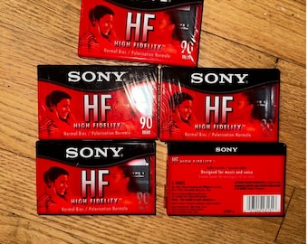 Sony HF 90 High Fidelity Type I Normal Bias Audio Cassette Tapes 5 Pack Sealed