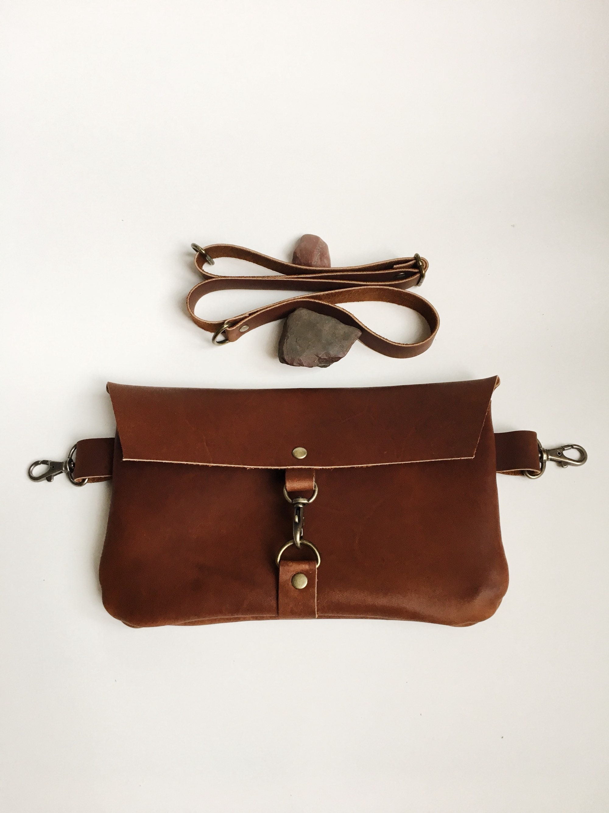 Leather fanny pack leather hip bag brown leather belt bag Etsy