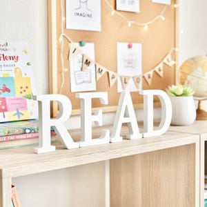 white wood letters for classroom decor free standing alphabet for teachers desk bulletin board learning center
