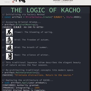 Japanese Kanji .svg .png .ai Assets for Minimalists - KACHO: Eliminate Distractions, Return to Source
