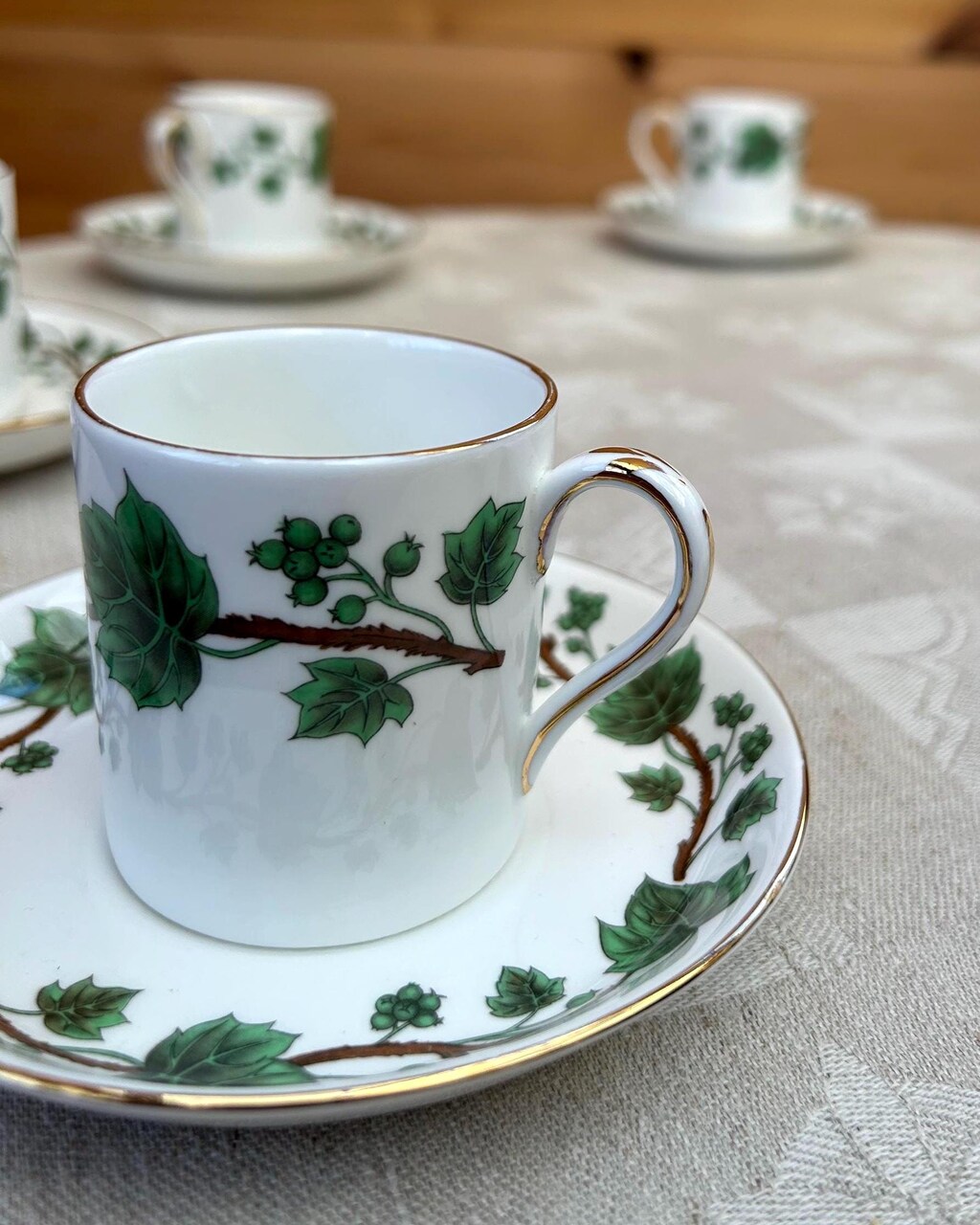 Tazza Da Tè In Bone China Verde - Con Piattino E Cucchiaio, 192,8 Ml, Finitura Opaca