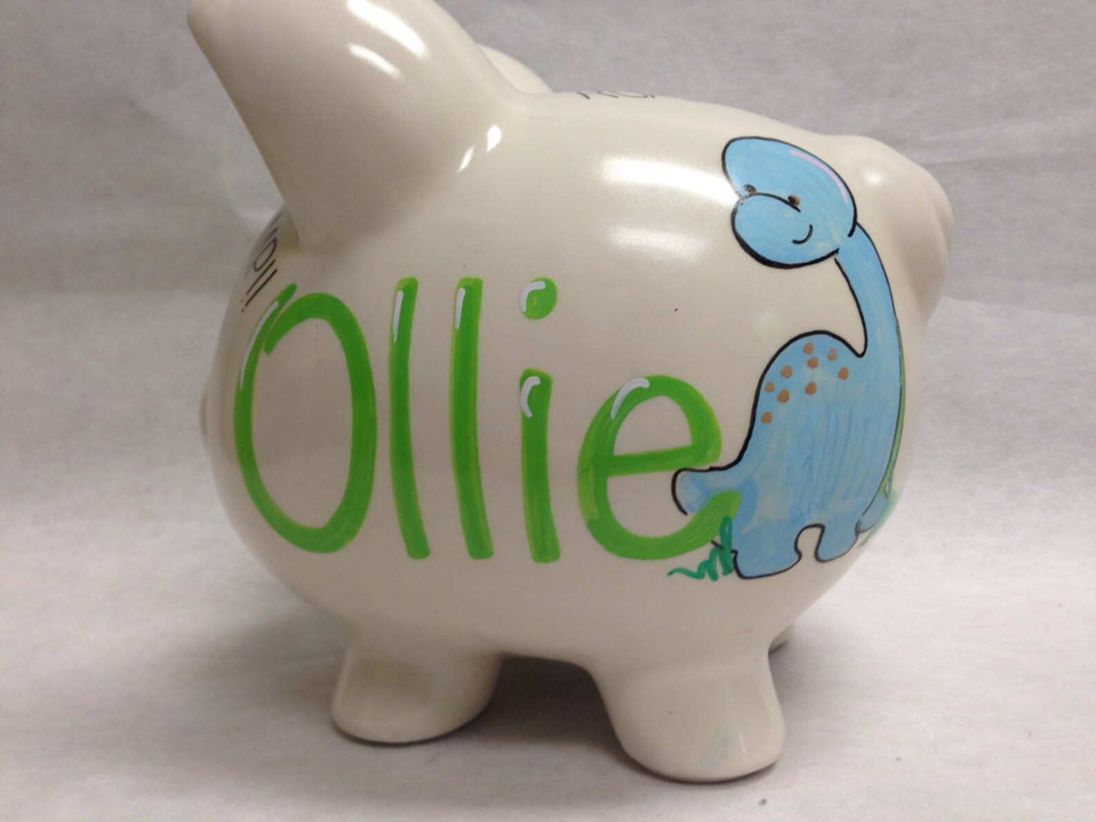 Personalized Piggy Bank Chubby Dinosaurs Etsy