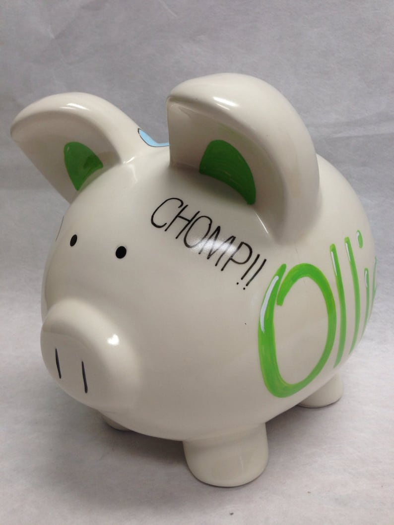 Personalized Piggy Bank Chubby Dinosaurs Etsy