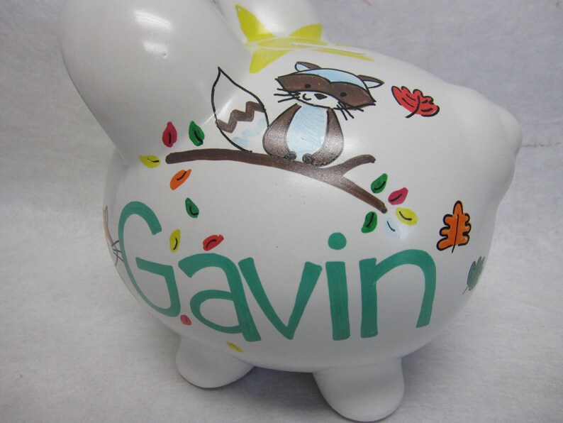 Personalized Piggy Bank Carters Forest Friends | Etsy