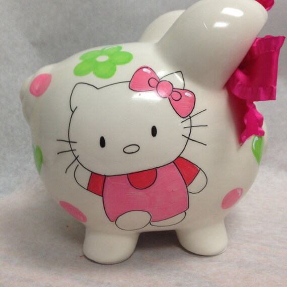 Personalized Piggy Bank Hello Kitty Etsy