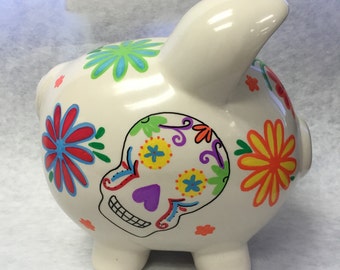Personalized Piggy Bank Calaveras