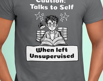 Caution Talks to Self Shirt - Funny Introvert Humor Tee - When Left Unsupervised T Shirt
