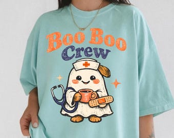 Boo Boo Crew Ghost Nurse Shirt, Spooky Halloween Comfort Colors Tee