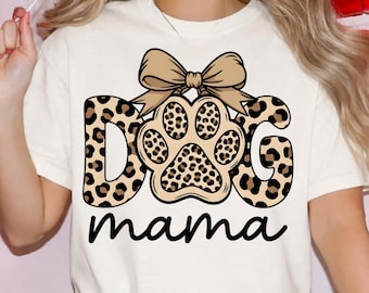 Leopard Paw Print Dog Mama PNG, Pet Lover Design (Digital Download)