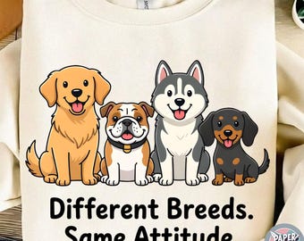 Cartoon Puppy Breeds PNG, Funny Pet Lover Shirt Design (Digital Download)