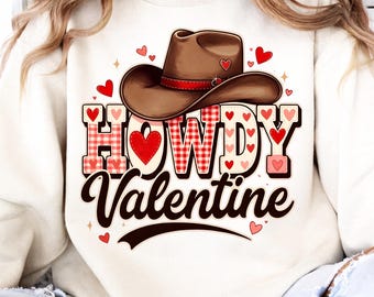 Howdy Valentine PNG: Western Cowgirl Heart Design (Digital Download)