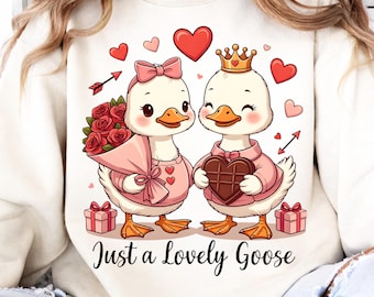 Valentine Goose Couple PNG Bundle | Romantic Animal Clipart (Digital Download)