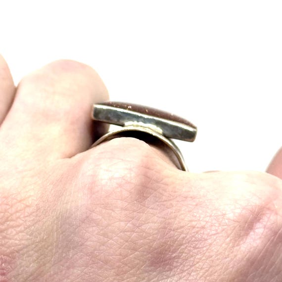 Vintage 950 Silver Large Statement Goldstone Mode… - image 9